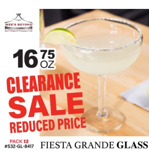 Glass Cocktail 16.75oz Fiesta Grande