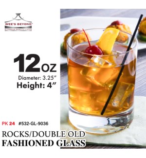 Glass Old Fashioned 12oz Rocks