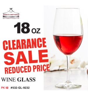 Glass Wine 18oz