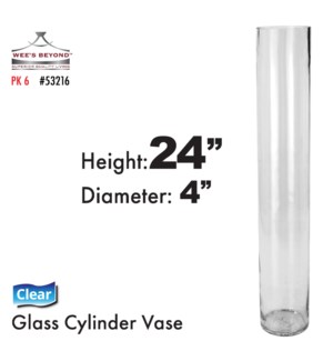 Glass Vase Cylinder 24"