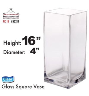 Glass Vase Square 16"