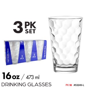 Drinking Glass 16oz 3Pk Set (#1716-4)