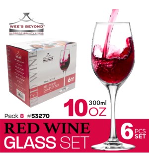 Glass Wine Red 11oz 6Pc Set