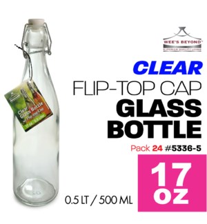 Glass Bottle 17oz - 500ml Clear