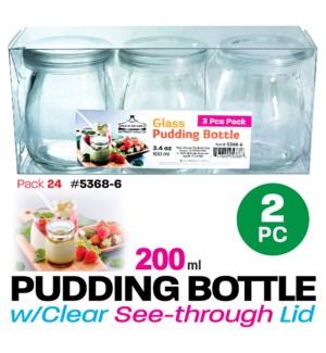 Glass Pudding Bottle (3oz/each) 3Pc Set