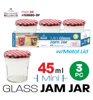 Glass Jam Jar (1.5oz/each) 3Pc Set