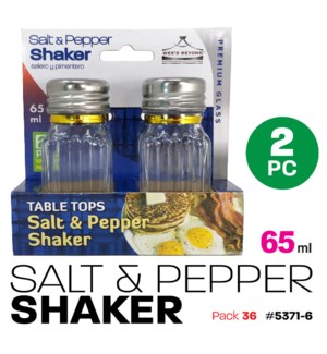 Glass Salt/Pepper Dispenser 2.2oz 2Pc Set