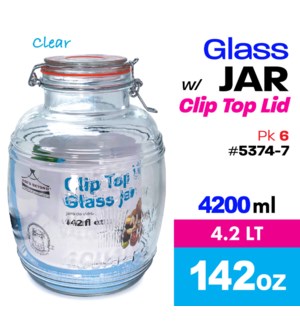 Glass Canister Jar 142oz - 4.2Lt