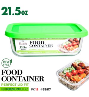 Glass Food container Rectangular 21.5oz