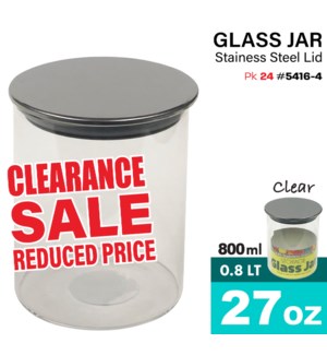 Glass Jar with SS Lid 27oz - 0.80Lt