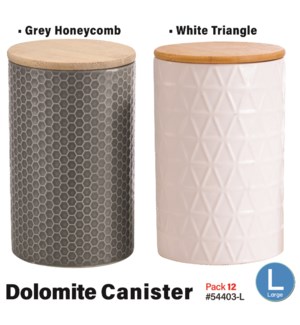 Dolomite Canister Large Grey Honeycomb/Wht Triangle