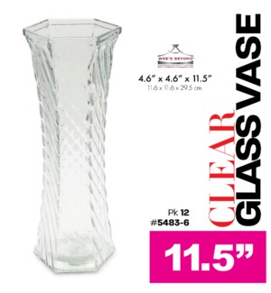 Glass Vase Clear 11.5"