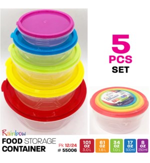 5Pc Round Food Container