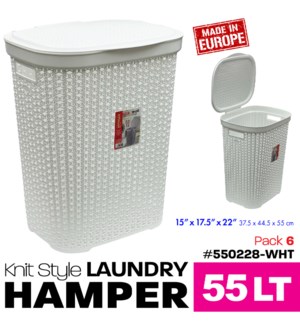 Laundry Hamper 55Lt White