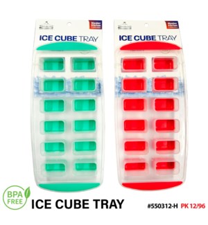 Ice Cube Tray Silicone Square Asstd Colors