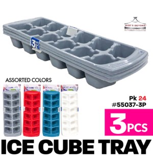 Ice Cube Tray 3Pc Set Assorted Colors