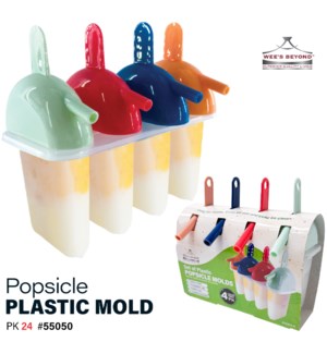 Popsicle Plastic Mold 4Pc Assorted Colors