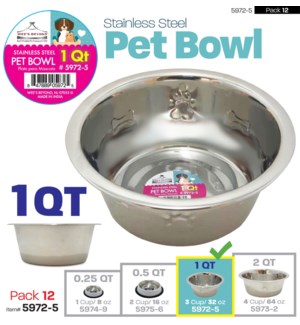 Embossed Pet Bowl 32oz