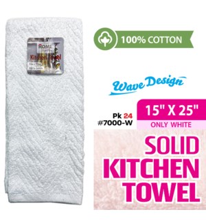 Kitchen Towel 15x25" Wave White 1Pk