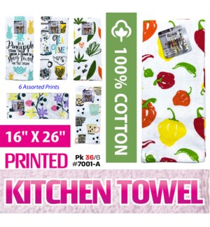 Kitchen Towel 16x26" Assorted Prints 1Pk