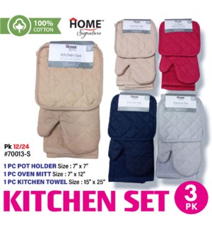 Kitchen Set Solid Colors 3Pk