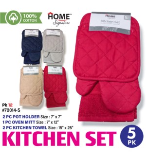 Kitchen Set Solid Colors 5Pk