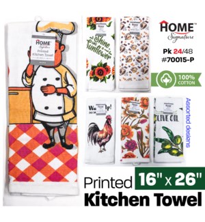 Kitchen Towel 15x25" Printed Designs 1Pk