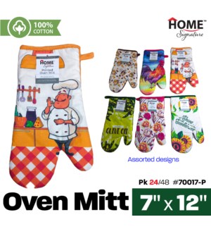 Oven Mitt 7x12" Printed Designs 1Pk