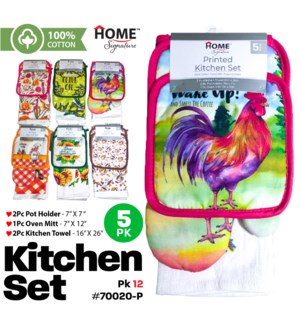 Kitchen Set Printed Designs 5Pk