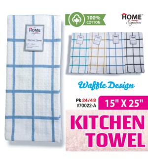 Kitchen Towel 15x25" Waffle Solid Colors 1Pk