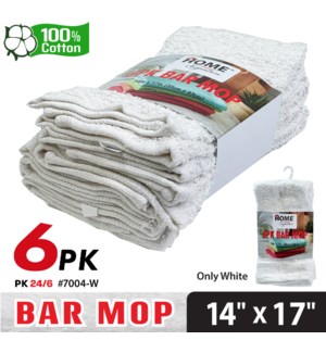 Barmop 14x17" White 6Pk