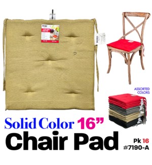 Chair Pad 16x16" Solid Colors 1Pk