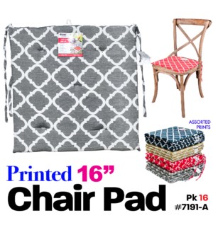 Chair Pad 16x16" Printed Designs 1Pk