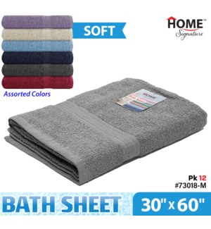 Bath Towel Sheet 30x60" Solid Colors