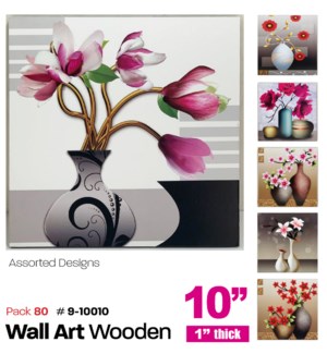 Wall Art Wooden 10x10" Assorted Designs