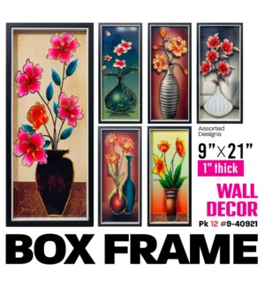 Wall Art 9x21" Assorted Flower Designs