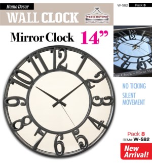 Clock Round 14" Mirror Design