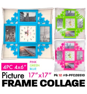 Clock Picture Frame Collage 17x17" Asstd