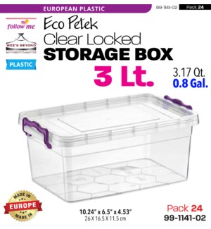 Plastic Storage Box Clear Show Off 3Lt.