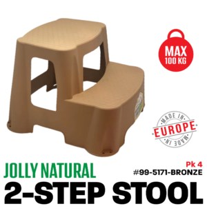 Plastic 2-Step Stool Bronze