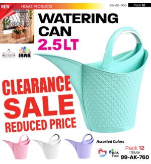 2.5Lt Watering Can - Asstd Colors CP12