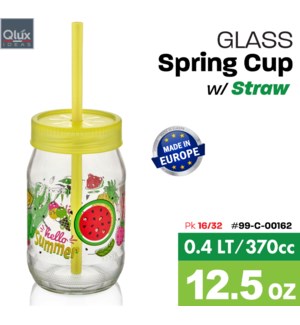 Glass Spring w/Straw 12.5oz