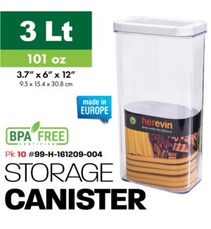 Plastic Food Storage Canister-White 3Lt