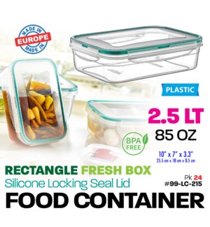 Plastic Food Container Rectangle 2.5Lt.