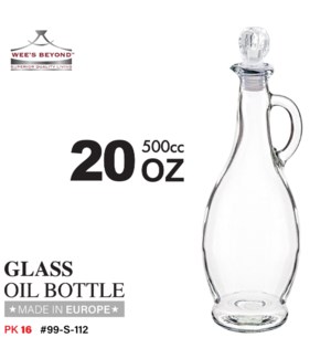 Glass Pearl Oil Bottle 19.9oz