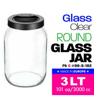 Glass Jar Pantry 101oz-3Lt.