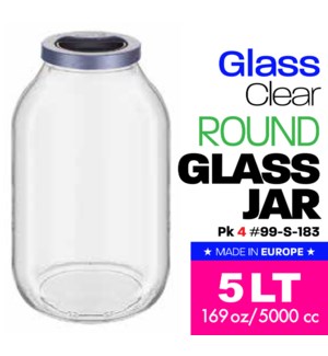 Glass Jar Pantry 169oz-5Lt.