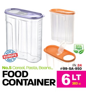 Plastic Food Storage 6Lt.