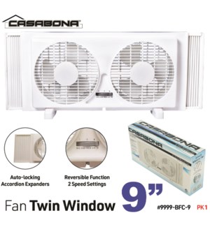 Fan Twin Window 9” - White