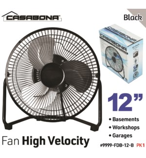 Fan High Velocity 12" Black